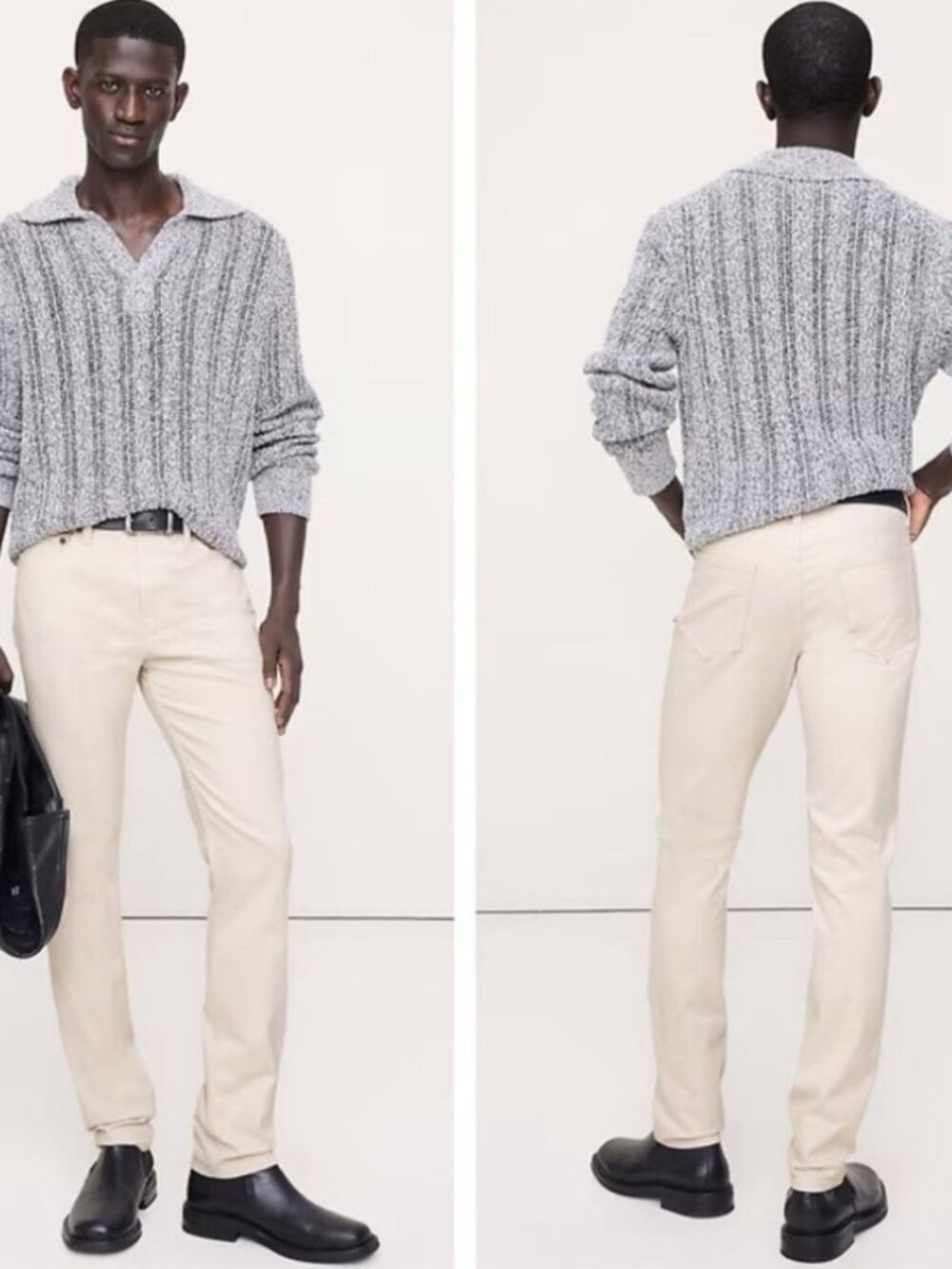 Banana Republic The Traveler Slim White Jeans Mens 32x30 Stretch Pants